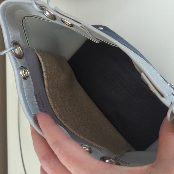 NWT Hardware By Renee Navy Gray Studded Shoulder Bag - Picture 5 of 7